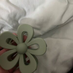 Green Flower Hair Clip
